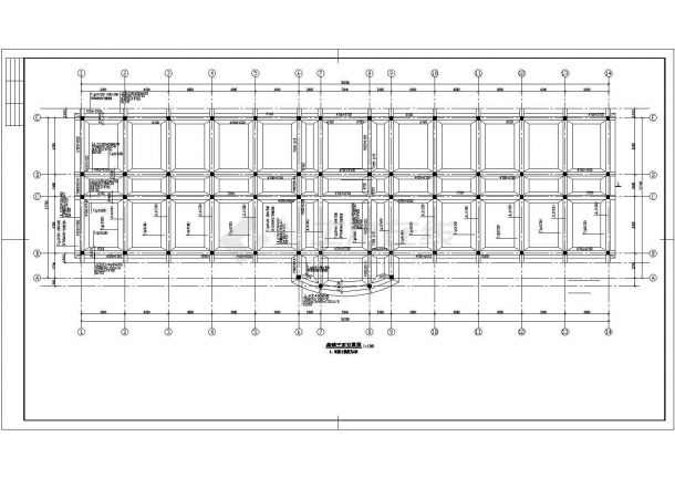 某框架营房楼结构设计图（含设计说明）-图一