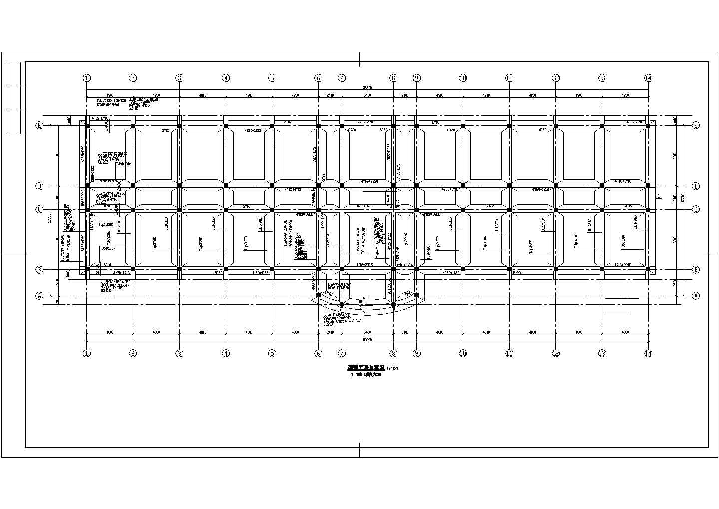某框架营房楼结构设计图（含设计说明）