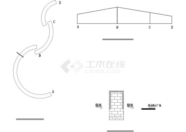 某地区的弧形景墙设计图-图一