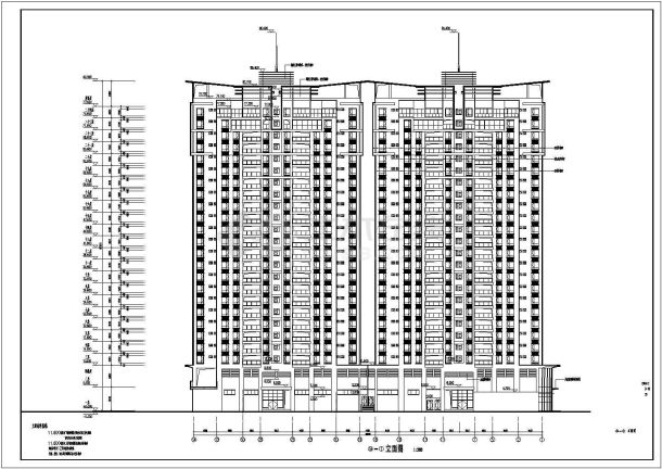 虎门某小区23层商住楼建筑设计施工图-图二