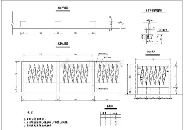 10米简支空心板桥上部路缘石与栏杆节点详图设计-图一
