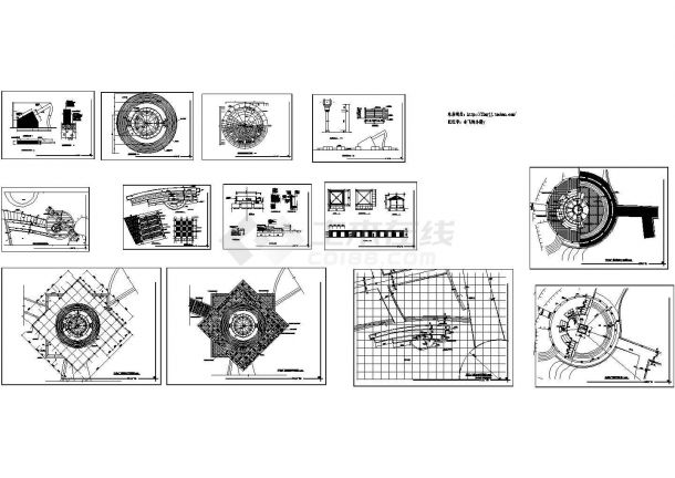某城市休闲中心广场景观规划设计cad全套施工图（13张图）-图一