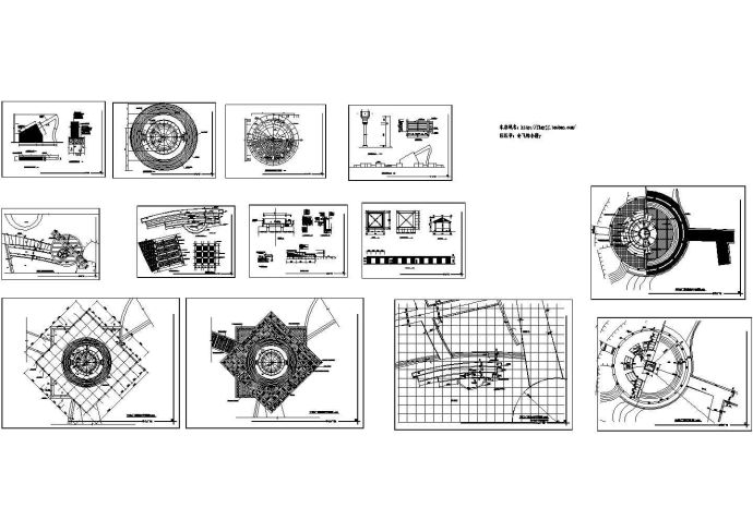 某城市休闲中心广场景观规划设计cad全套施工图（13张图）_图1