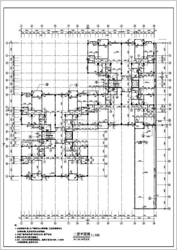 某地大型详细高层住宅建筑施工图（含设计说明）-图二