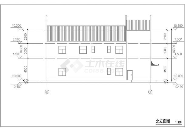 某小区徽派二层别墅建筑设计方案图-图二