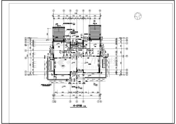 某地大型详细精美别墅建筑施工图（共14张）-图二