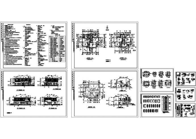 某269平方米二层欧式风格别墅CAD图纸设计_图1