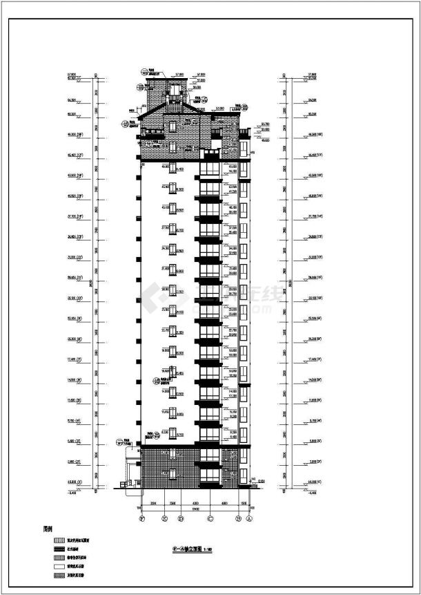 某地区十八层住宅楼建筑设计施工图-图二
