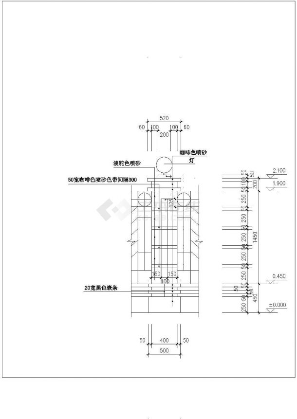 某经典铸铁花饰栏杆围墙建筑施工方案图（2套）-图二