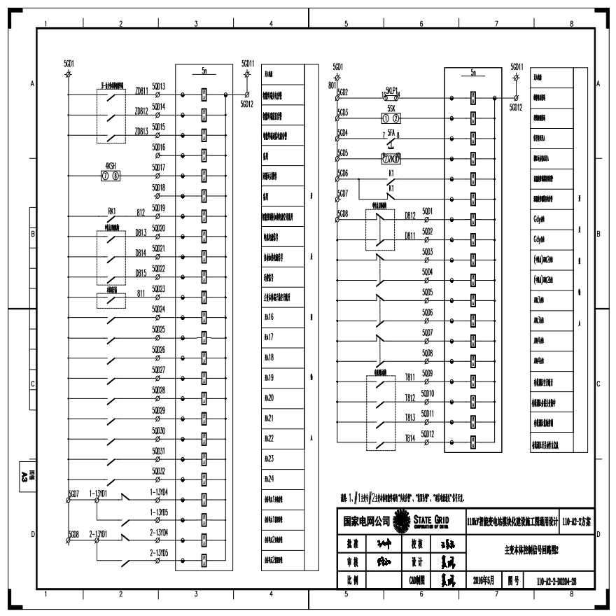 110-A2-2-D0204-28 主变压器本体控制信号回路图2.pdf-图一
