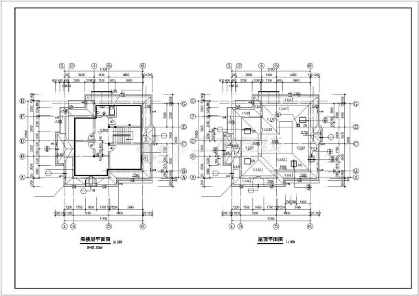 经典美观的三层别墅建筑施工图（全套）-图二