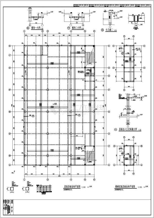 某地三层框架式结构厂房结构施工图-图二