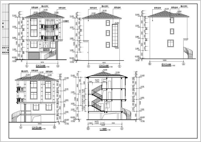 某地农村四层小住宅建筑方案设计图_图1