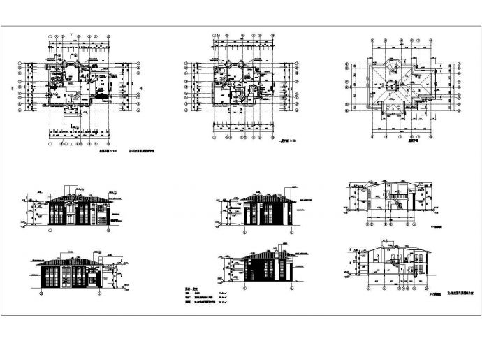 二层经典东南亚风格别墅建筑施工图纸_图1