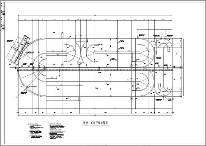 某氧化沟结构设计图（含设计说明）_图1
