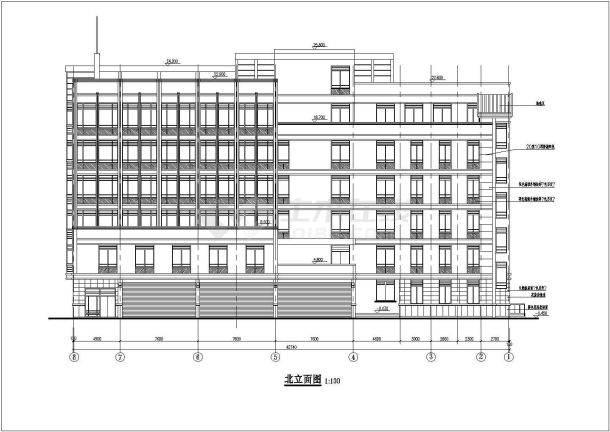 杭州市某6层办公楼建筑设计施工图-图二