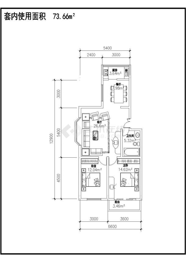 某建筑人员整理的6种小户型平面户型图-图二