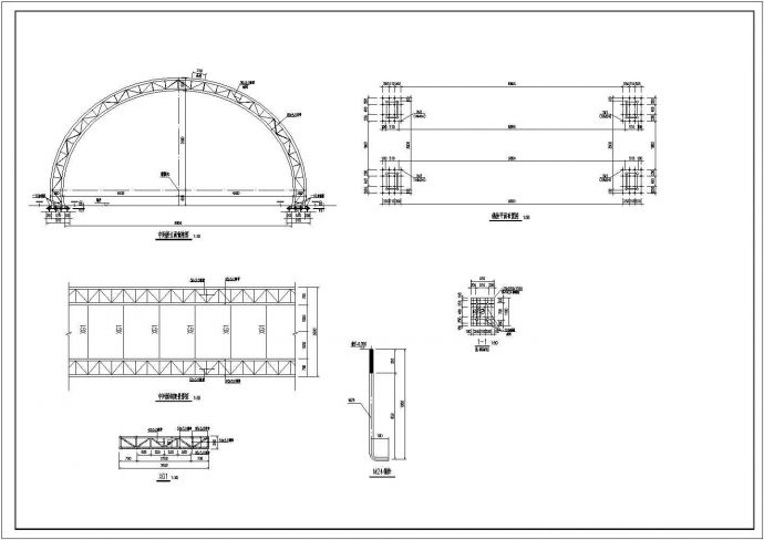某椭圆花瓣型钢结构大门结构设计图_图1