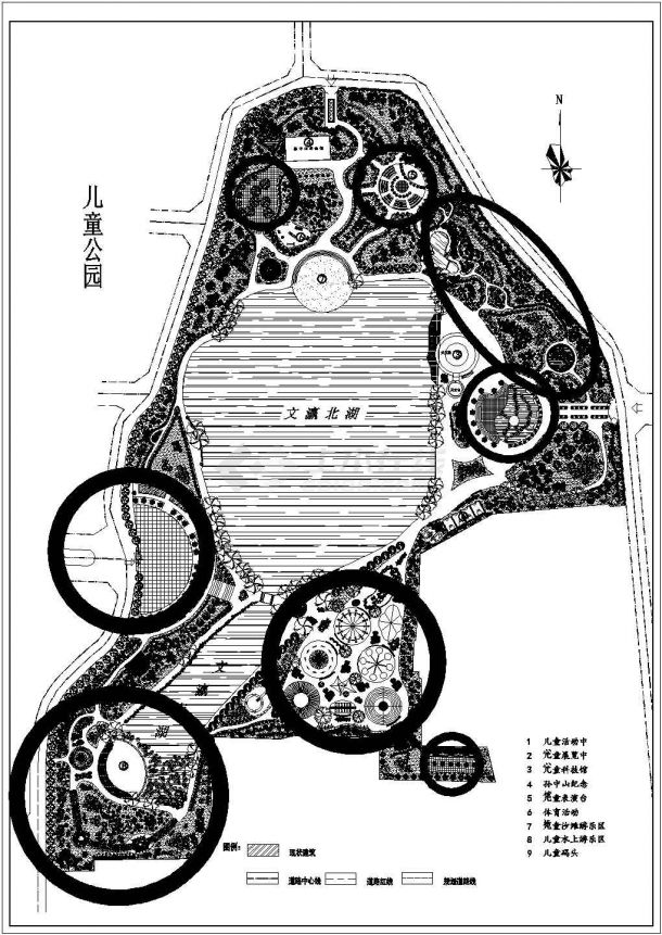 广东省某公园建筑设计总平面规划方案图-图二