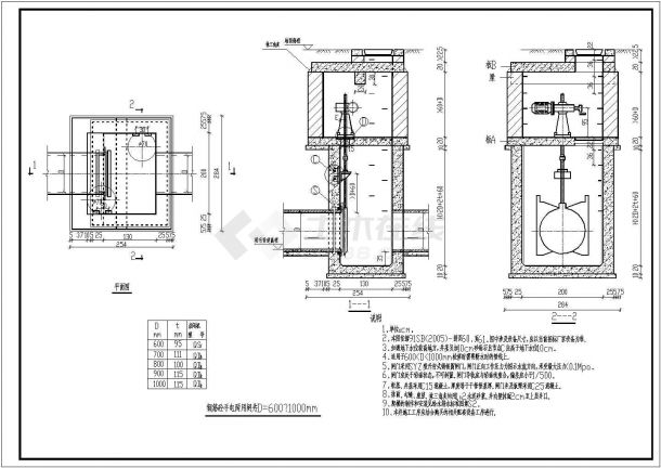 钢筋砼D600～D1000手电两用闸井结构施工图-图一