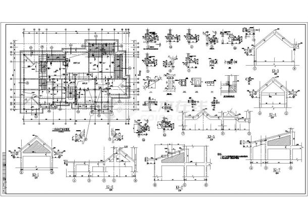 某钢筋混凝土别墅结构设计图（共11张）-图二