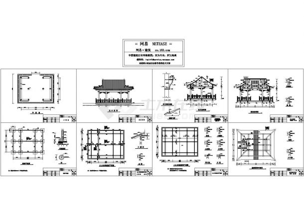 古建水榭建筑设计方案施工图-图一