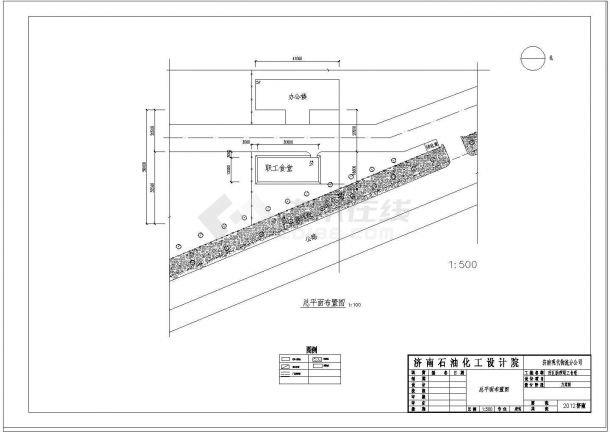 沿海某厂区二层食堂建筑设计方案图-图一