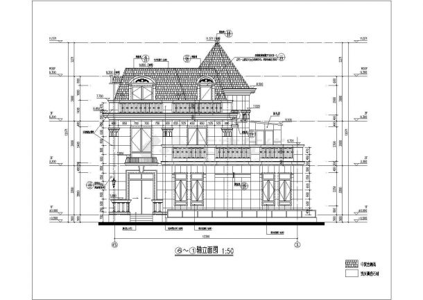 某小区三层欧式别墅建筑设计方案图-图二