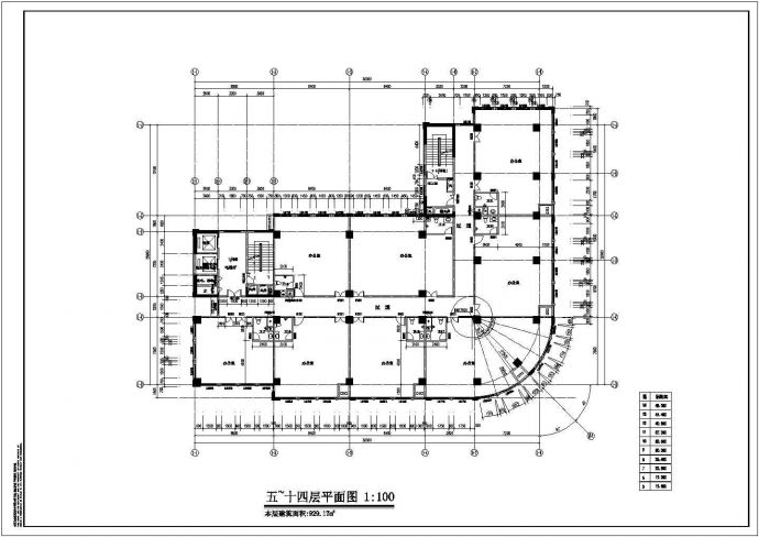 某地区17层综合办公楼建筑设计平面方案_图1