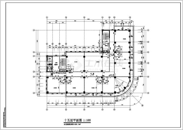 某地区17层综合办公楼建筑设计平面方案-图二