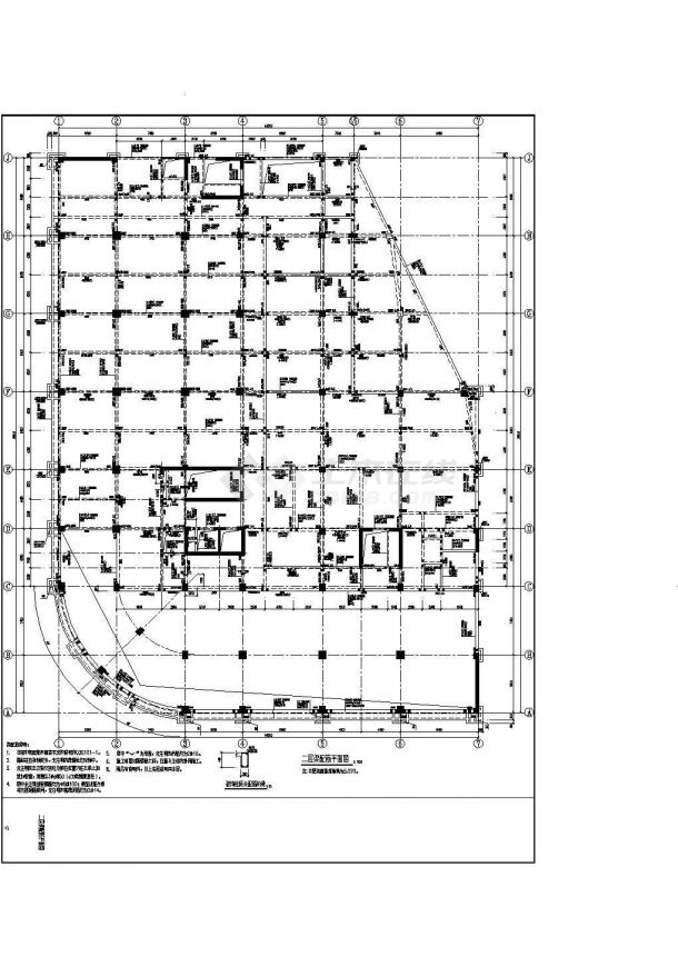 某高层酒店结构设计图（标注详细）-图二