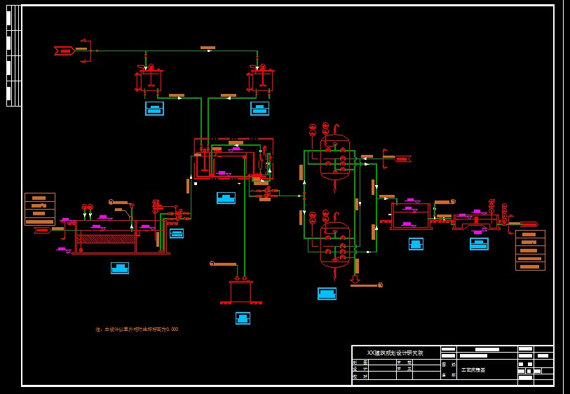 环境工程CAD图13-11 含油废水处理流程