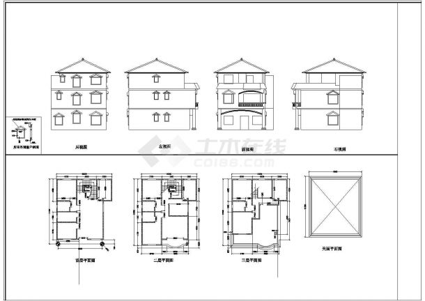 兄弟型小农家住宅建筑设计图（带效果图）-图一