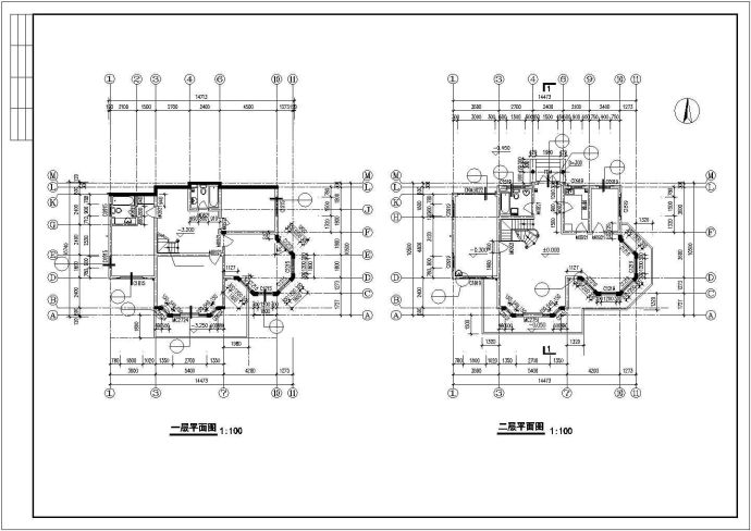 一套精致三层别墅建筑图纸（共7张）_图1