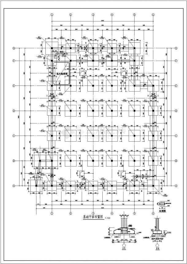 某地框架结构地下车库结构设计图-图二