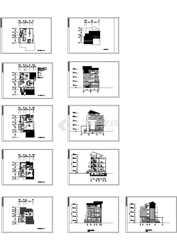 438.2平米欧式别墅建筑设计CAD图-图一