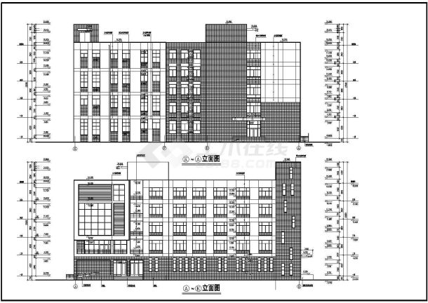 某高级中学五层教学楼建筑设计方案图-图一