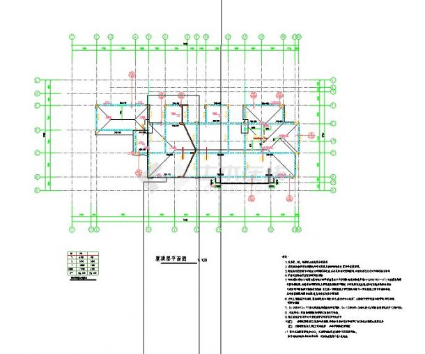 某混凝土框架别墅结构设计图（标注详细）-图二