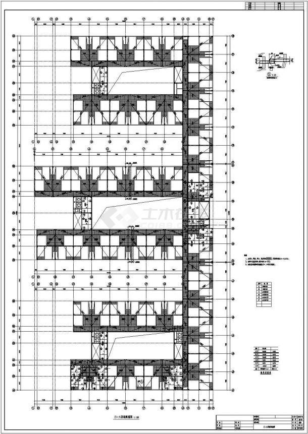 某地六层框架宿舍结构设计图（含设计说明）-图一