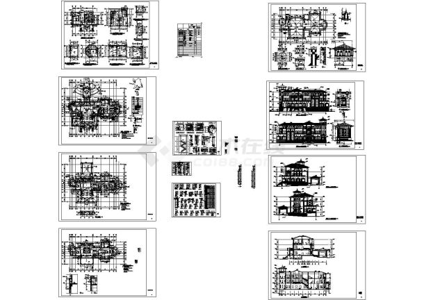 3层1200平米植物园别墅建施图-图一