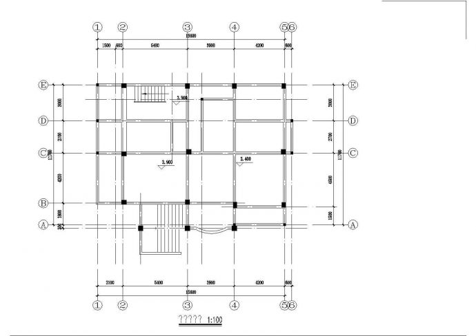 某地错层别墅结构设计图（共24张）_图1
