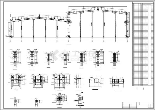 某地单层门式钢架轻型钢结构厂房全套建筑及结构施工图-图二