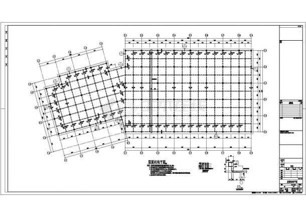 某地钢框架商业楼结构设计图（标注详细）-图一