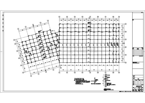 某地钢框架商业楼结构设计图（标注详细）-图二