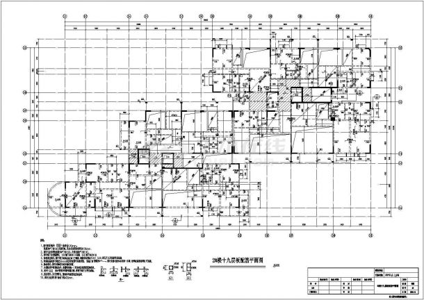 某地十九层框架结构住宅楼结构施工图纸-图二