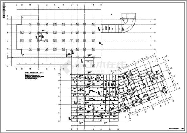 某地框架地下车库结构设计图（标注详细）-图一