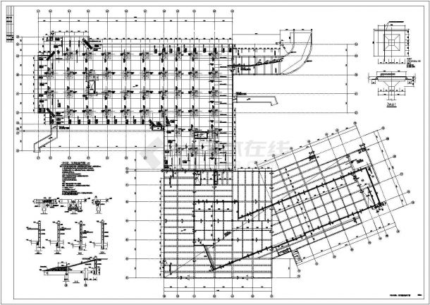 某地框架地下车库结构设计图（标注详细）-图二