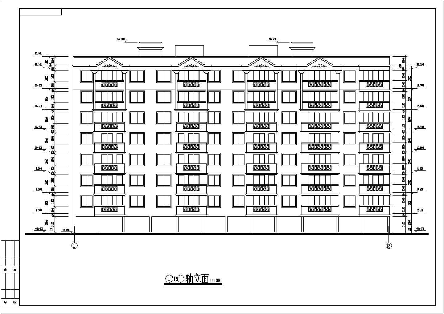 福建省某8层住宅楼建筑设计施工图