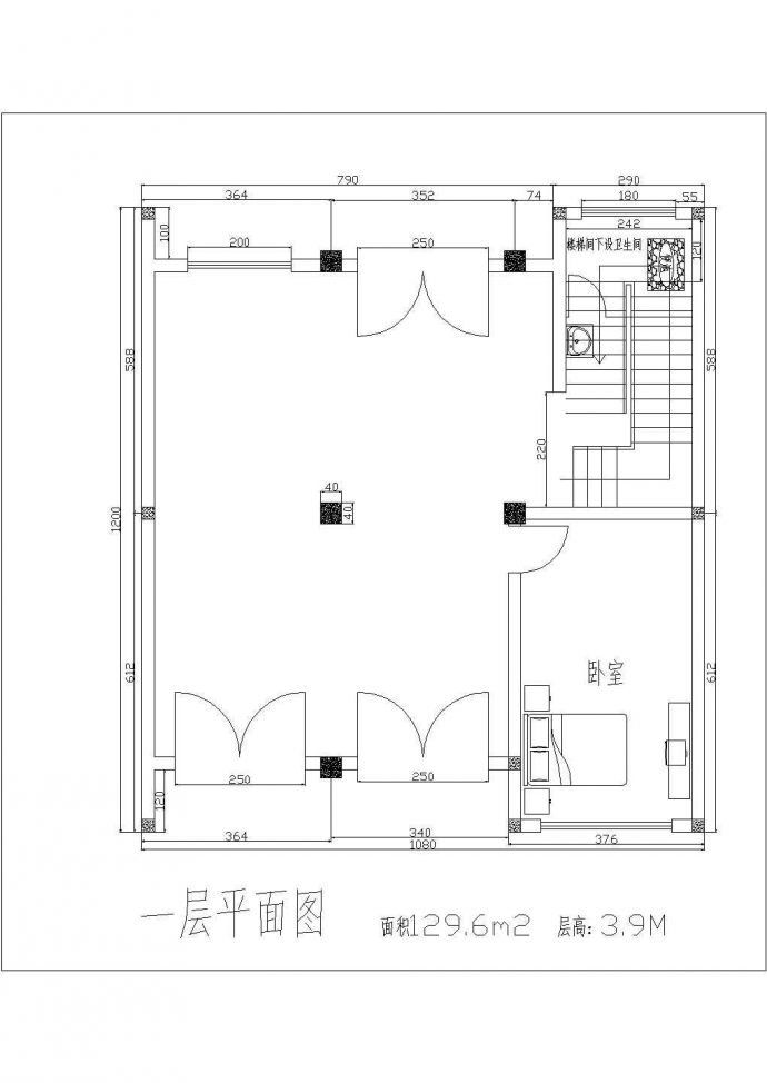 南方某地区三层别墅建筑方案设计图纸_图1