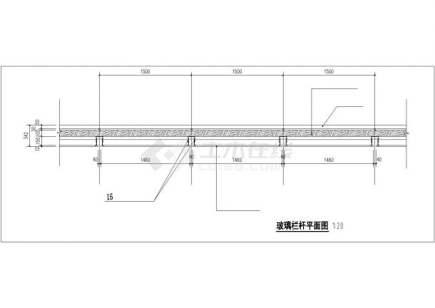 某驳岸顶部8mm厚钢化玻璃栏详细施工图-图二